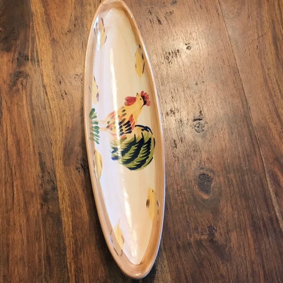 Hand Painted Rooster Serving Plate - Picture 2 of 5